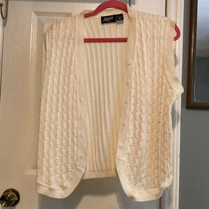 Spar Women's Cream Cardigan Vest Size M